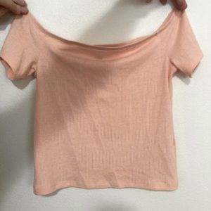 Pink Off the Shoulder Crop Top